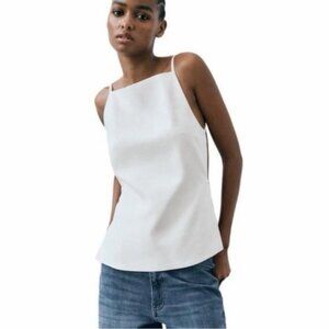 Zara Cream Camisole Open Back Top